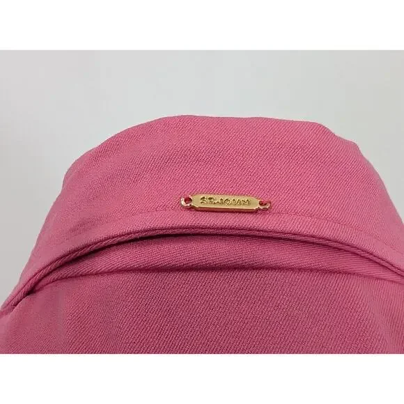 St. John Sport Essentials Jacket Pink Zip Front Cotton Blend Misses Size M - Picture 5 of 7